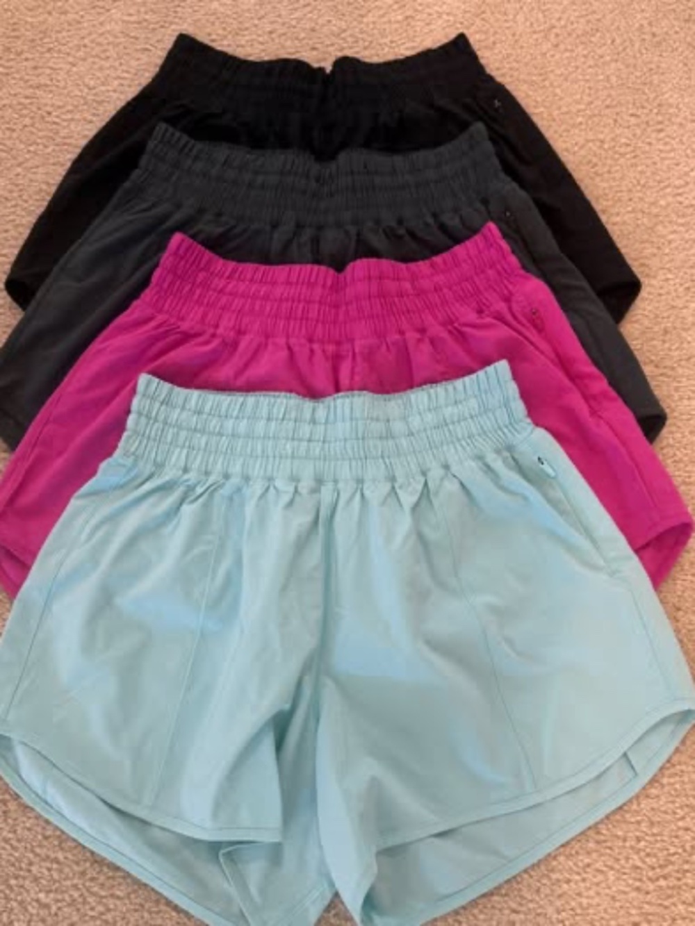 NWOT CRZ YOGA High Waisted 4" Running Shorts - bundle of 4 SZ Small